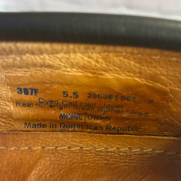 Minnetonka Women’s Authentic Cow Hair Leopard Print Moccasins Size 5.5 GUC - Picture 12 of 12